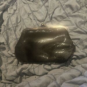 Small Black Evening Bag with kiss lock closure